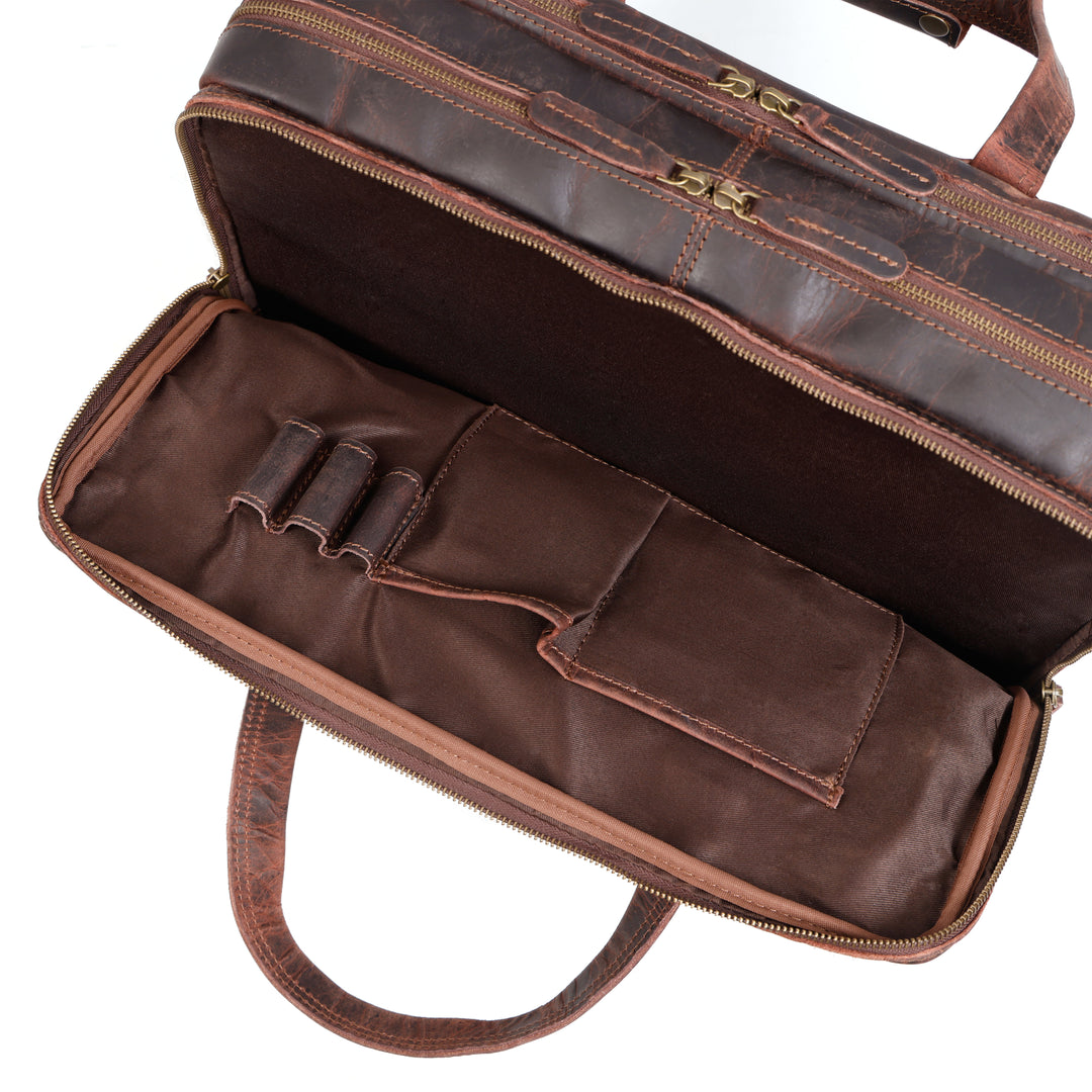 Winston | Vintage Leather Laptop Briefcase