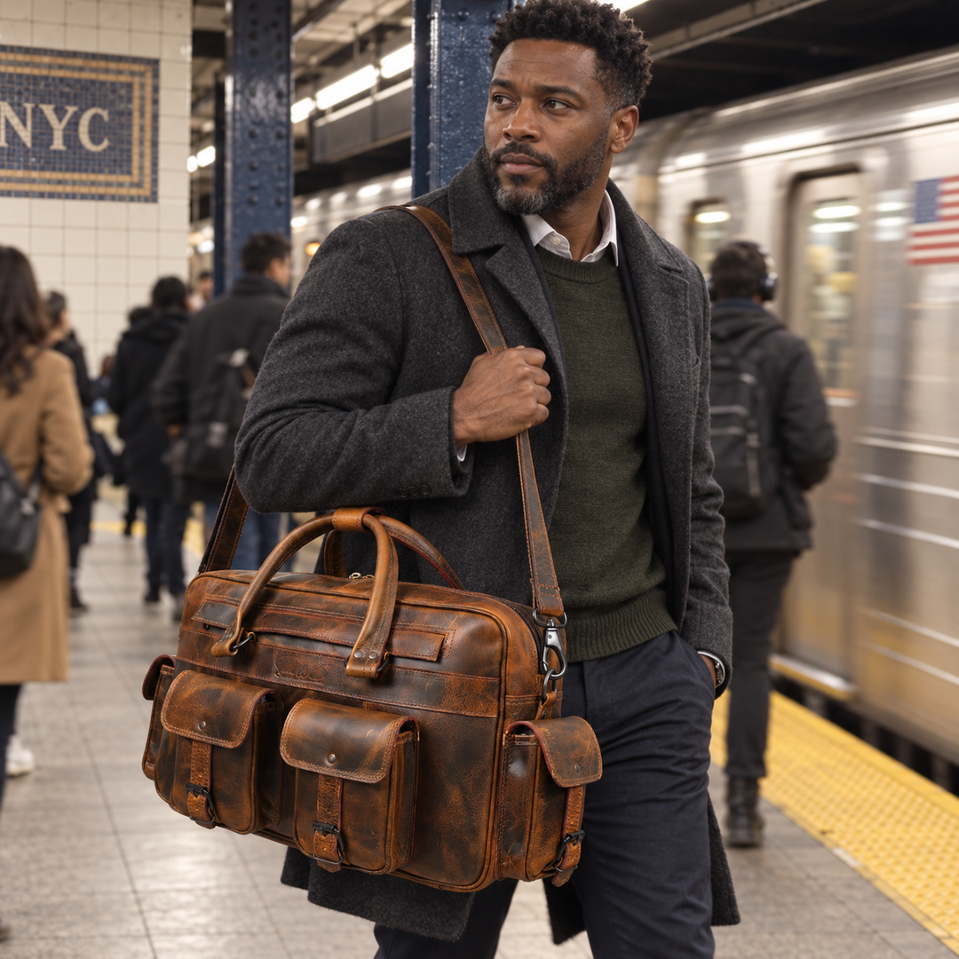 Imperium | Leather Heritage Briefcase | Rustic Chestnut